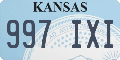 KS license plate 997IXI
