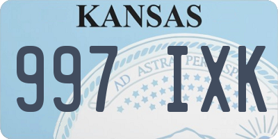 KS license plate 997IXK