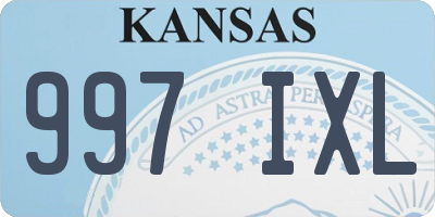 KS license plate 997IXL