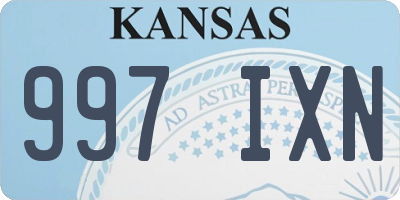KS license plate 997IXN