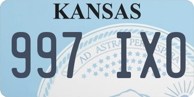 KS license plate 997IXO