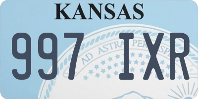 KS license plate 997IXR