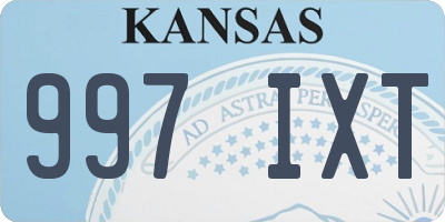 KS license plate 997IXT