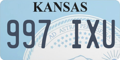 KS license plate 997IXU