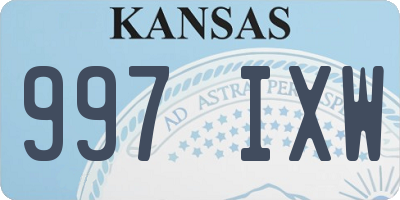 KS license plate 997IXW