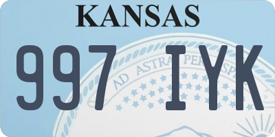 KS license plate 997IYK