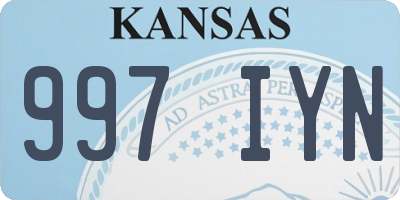 KS license plate 997IYN