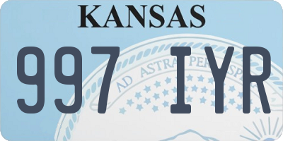 KS license plate 997IYR