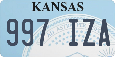 KS license plate 997IZA