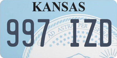 KS license plate 997IZD