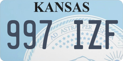 KS license plate 997IZF