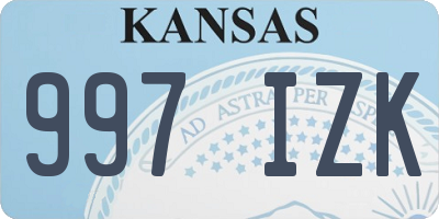 KS license plate 997IZK