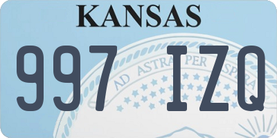 KS license plate 997IZQ
