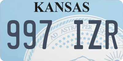 KS license plate 997IZR