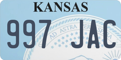 KS license plate 997JAC