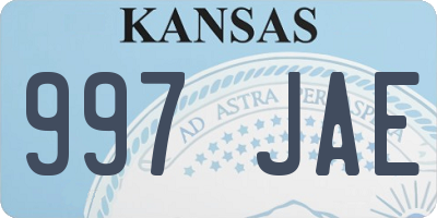 KS license plate 997JAE