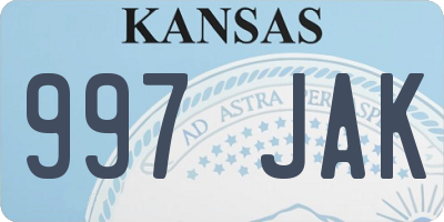 KS license plate 997JAK