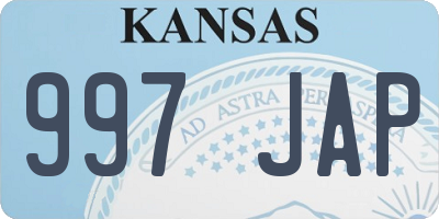 KS license plate 997JAP