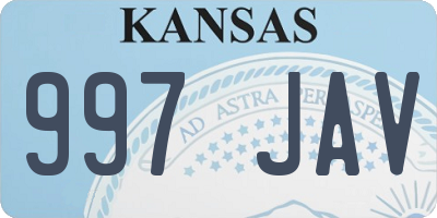 KS license plate 997JAV