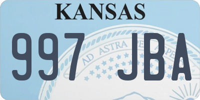 KS license plate 997JBA