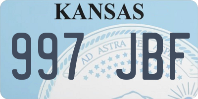 KS license plate 997JBF