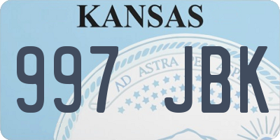 KS license plate 997JBK