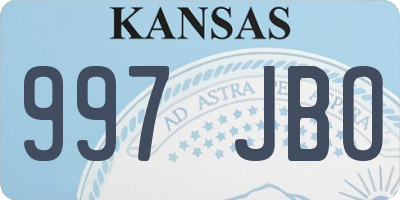 KS license plate 997JBO