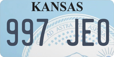 KS license plate 997JEO