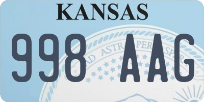 KS license plate 998AAG