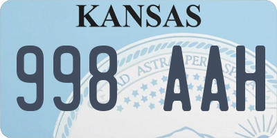 KS license plate 998AAH