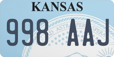 KS license plate 998AAJ