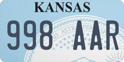 KS license plate 998AAR
