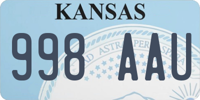 KS license plate 998AAU
