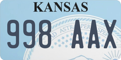 KS license plate 998AAX