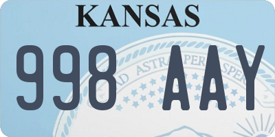 KS license plate 998AAY
