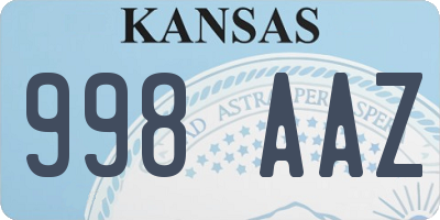 KS license plate 998AAZ