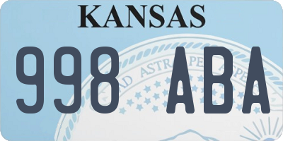 KS license plate 998ABA