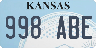 KS license plate 998ABE