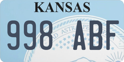 KS license plate 998ABF