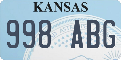 KS license plate 998ABG
