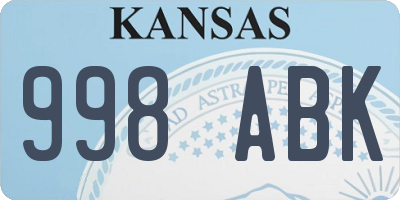 KS license plate 998ABK