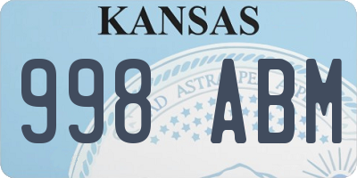 KS license plate 998ABM