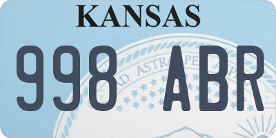 KS license plate 998ABR