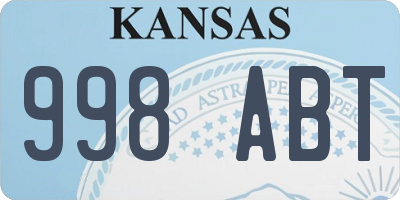 KS license plate 998ABT