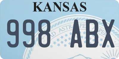 KS license plate 998ABX