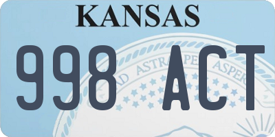 KS license plate 998ACT
