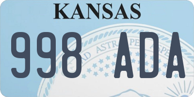 KS license plate 998ADA