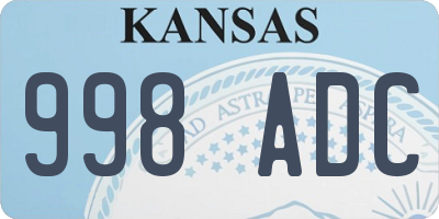 KS license plate 998ADC
