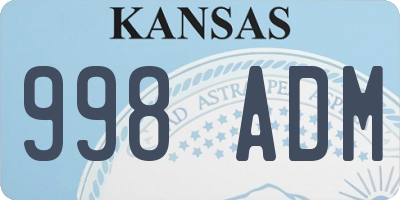 KS license plate 998ADM