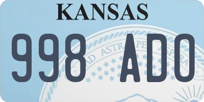 KS license plate 998ADO